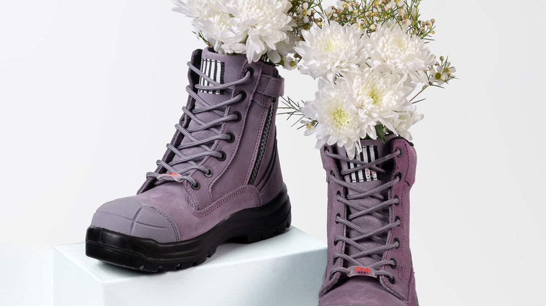 Environmentally friendly work boots for women