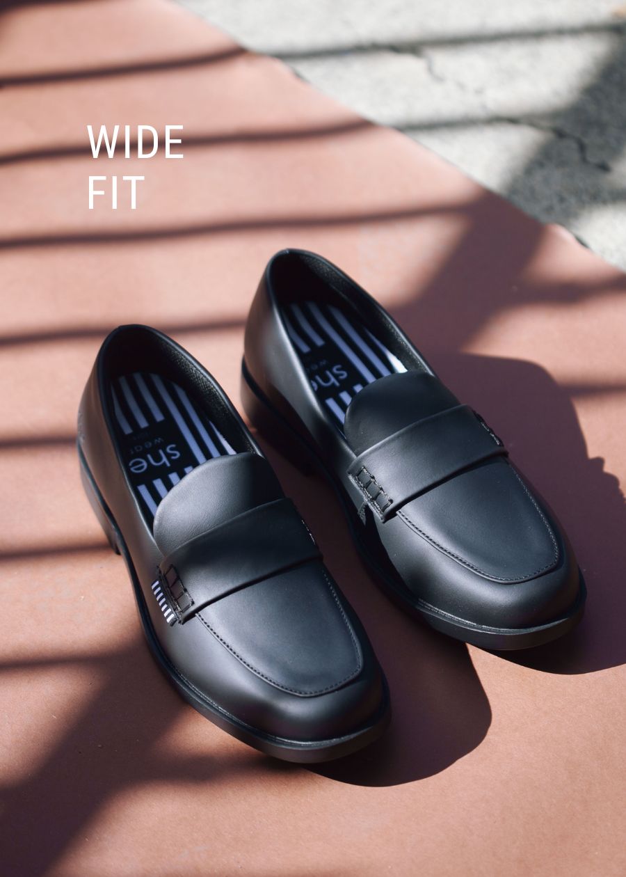 Black loafer shoe