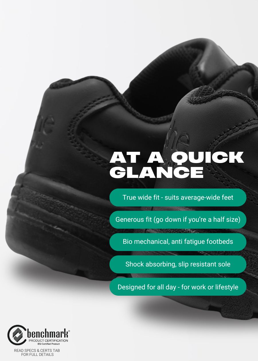 nurtures wide fit work shoes infographic