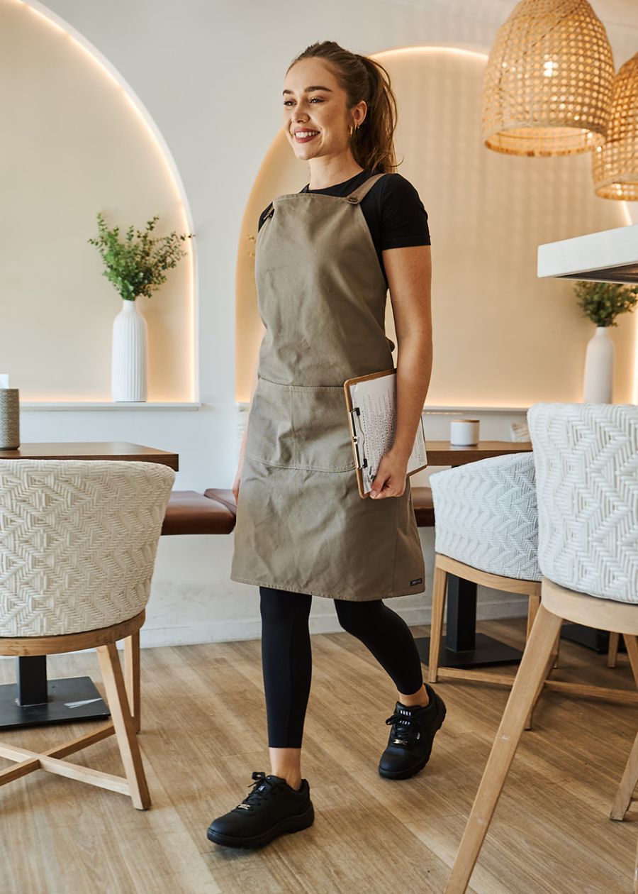 hospitality worker black work shoes