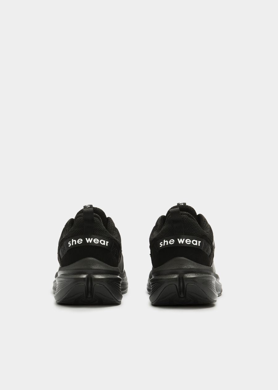 Rear image of Pace walking shoe featuring finger loop and supportive heel counter