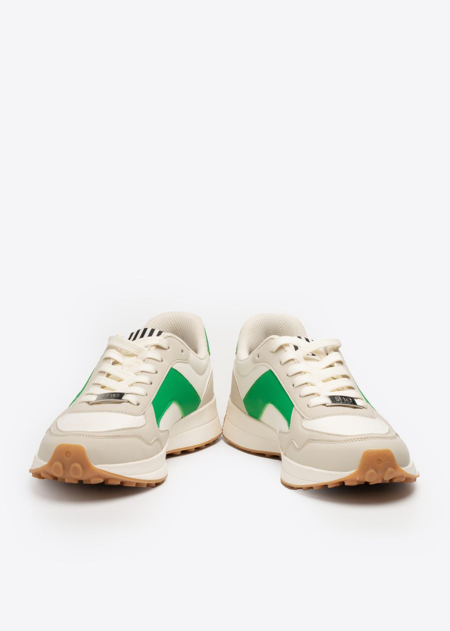 Vegan friendly fashion sneakers made with recycled microfibre and Oeko-Tex® certified canvas