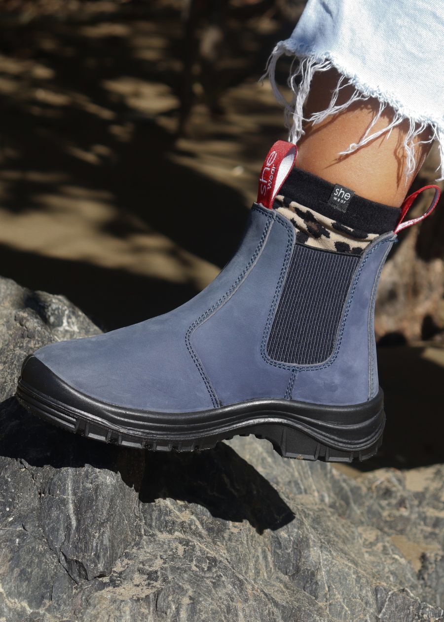 navy blue womens fashion boot