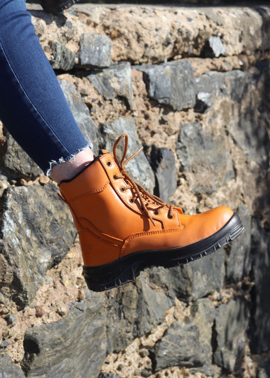 womens work boots in orange