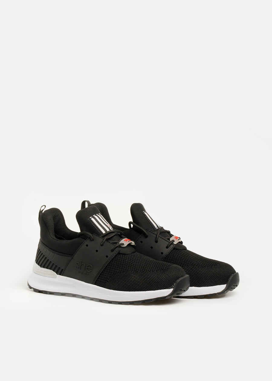 Pair of breathable knit mesh sneakers in black