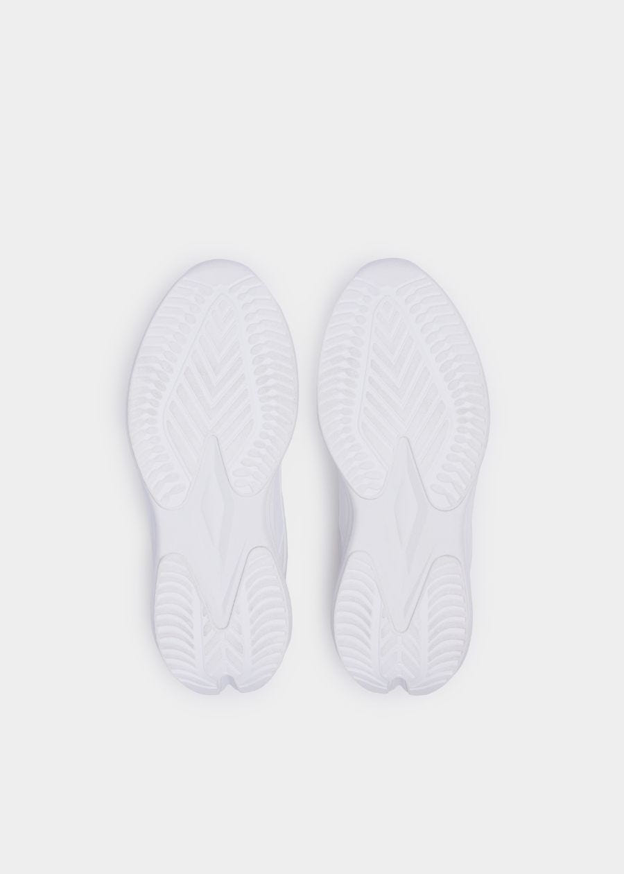 Sole of white walking shoe