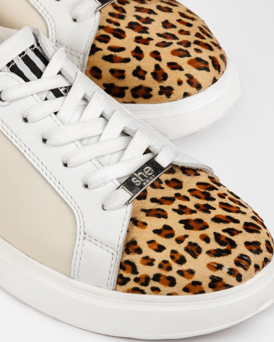 details on leopard print womens fashion sneaker