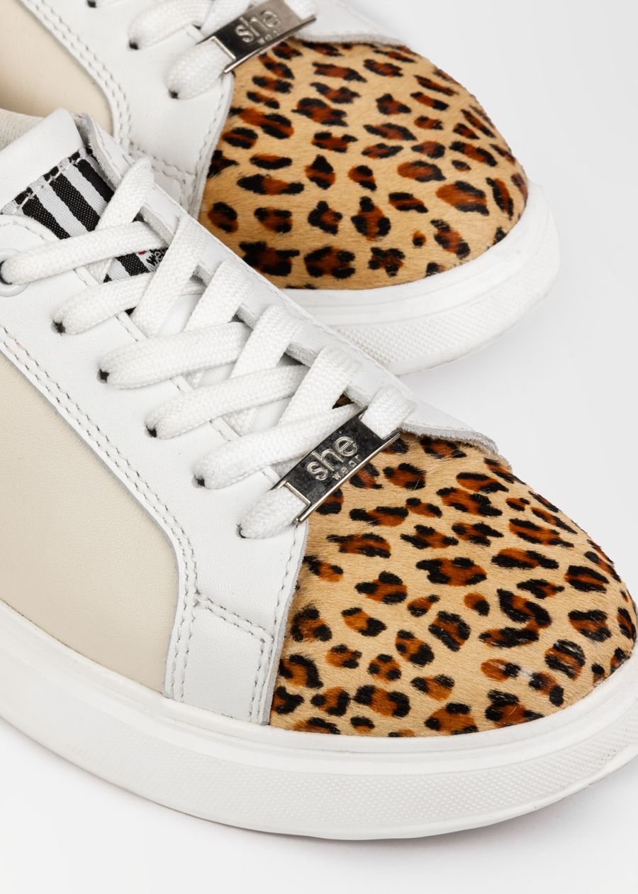 details on leopard print womens fashion sneaker