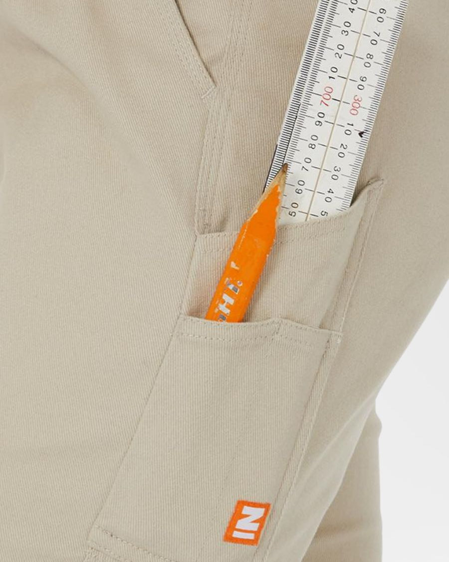 Deep technical pockets for ruler, pen, tools and more