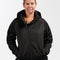 Women's fleece zip front hoodie with sherpa lining