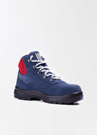 she wear lace up steel cap safety boot for women navy