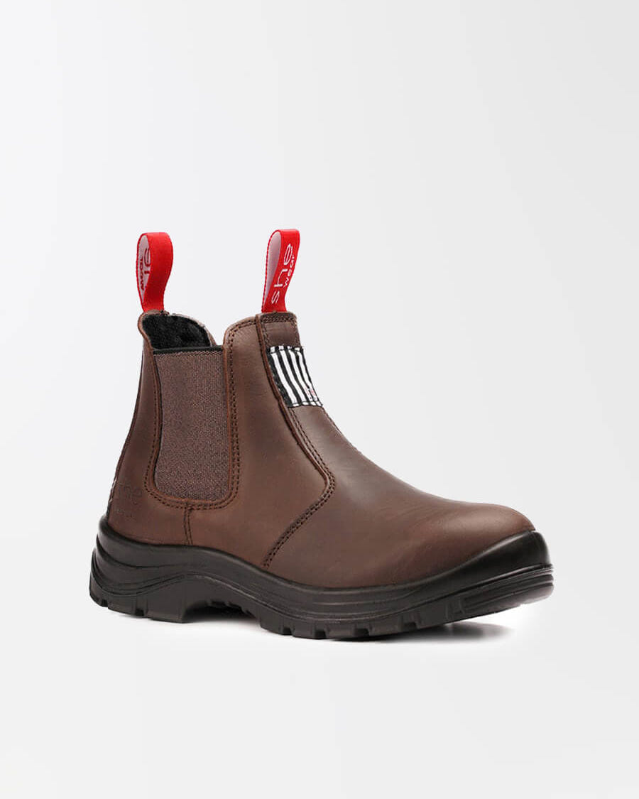 she inspires brown pull on women's safety work boots orthotic friendly