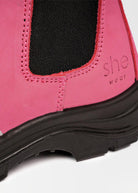 pink pull on safety boots women she wear