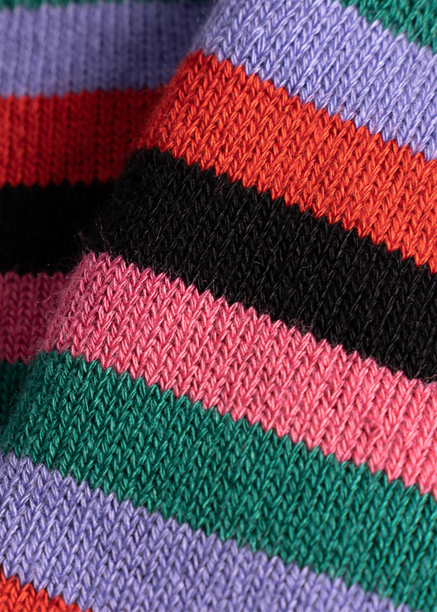 she wear multi colour organic bamboo women's thick long socks fabric close up
