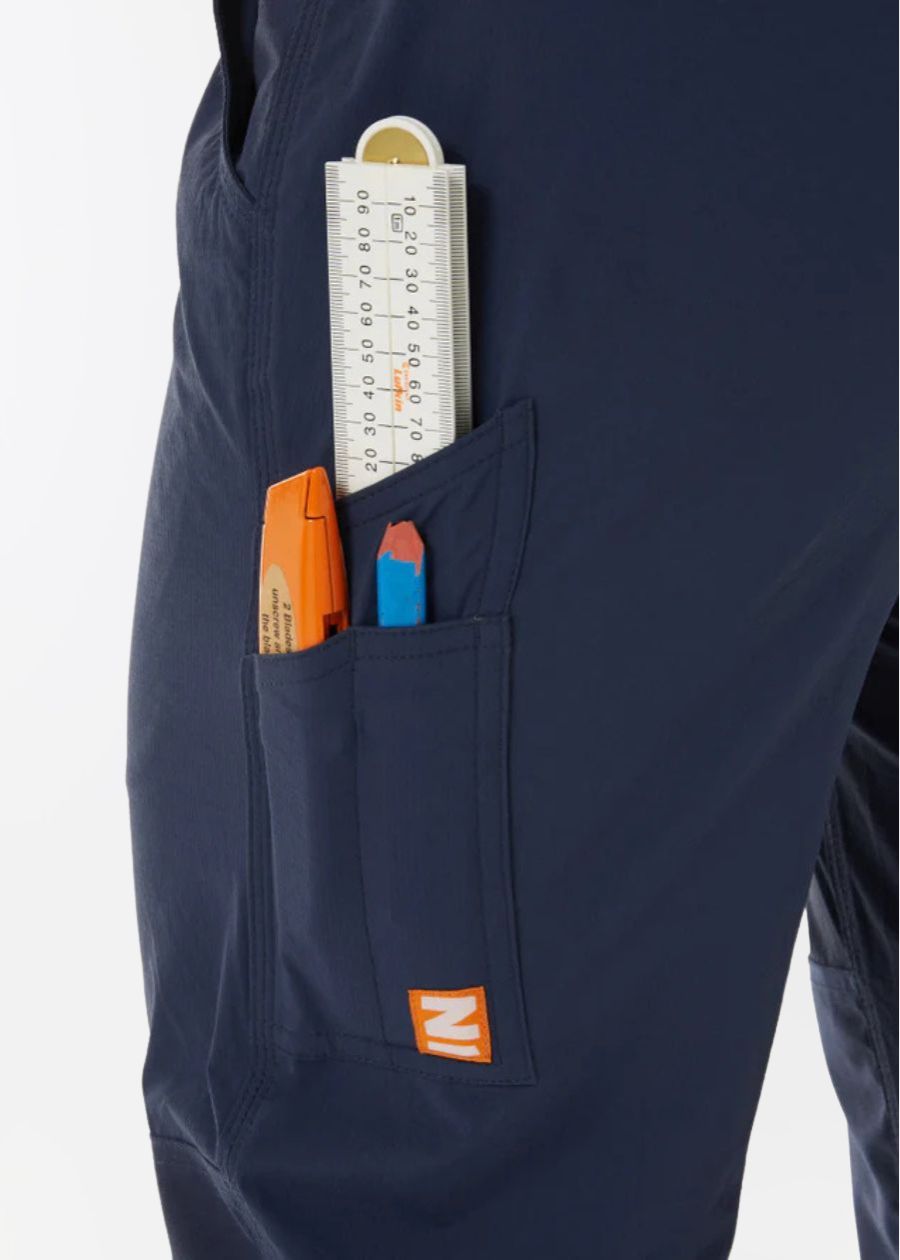 womans navy blue work pants with pockets