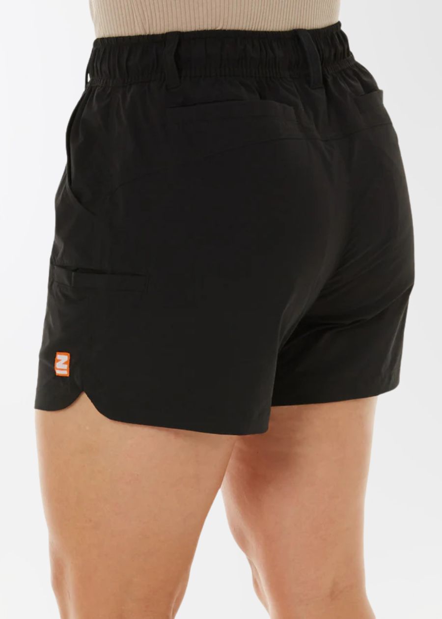 womens black work shorts