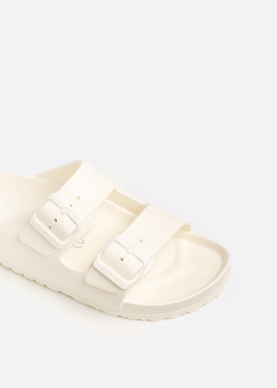 White EVA slide with adjustable straps