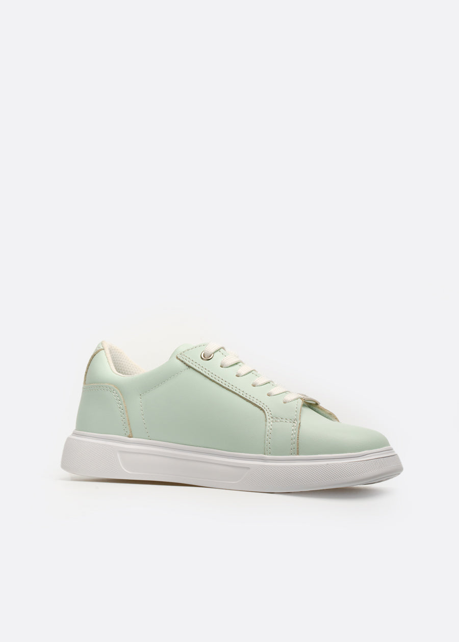 Mint coloured shoe with white laces for that subtle pop of colour