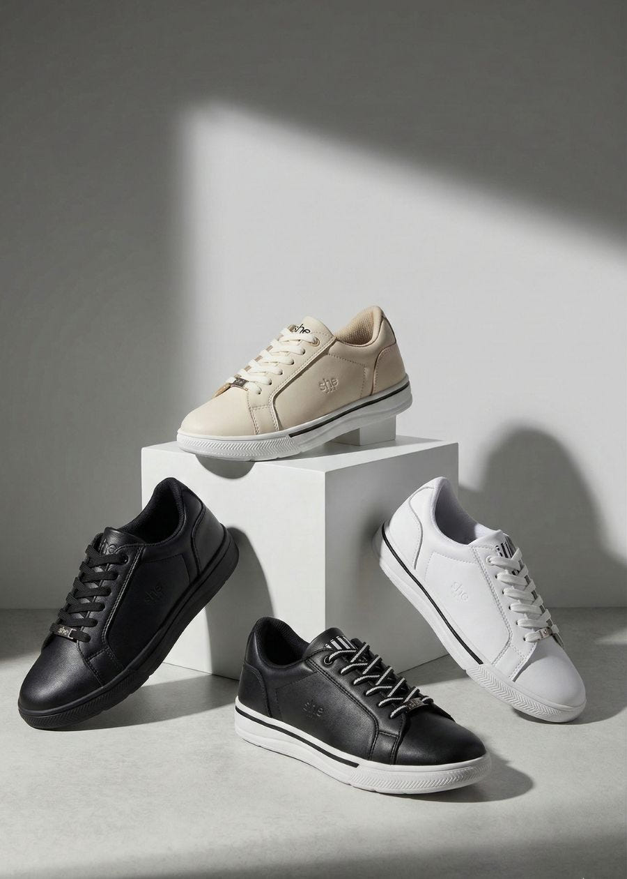 supports sneakers on display in multiple colourways