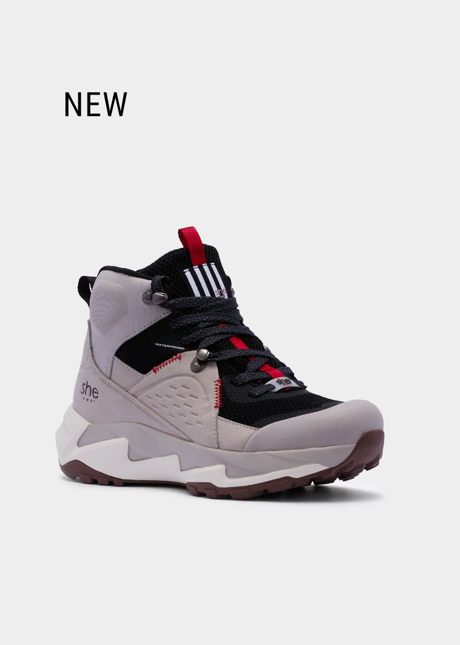 trek womens supportive hiking boots stone and black