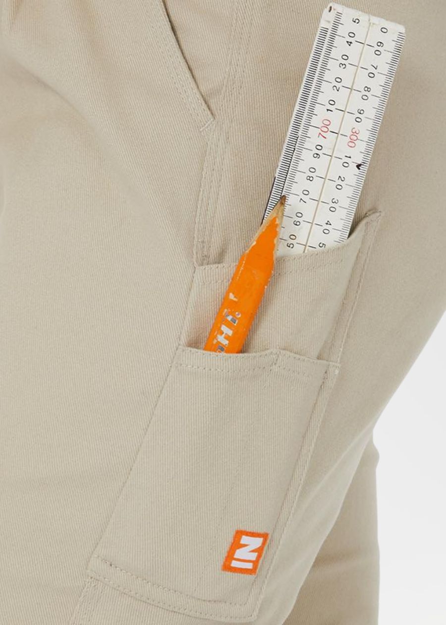 Deep technical pockets for ruler, pen, tools and more