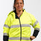 Women's hi vis taped fleece zip front hoodie