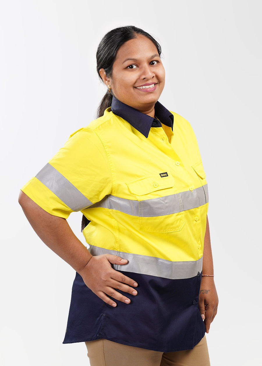 Women's lightweight short sleeve taped hi vis shirt