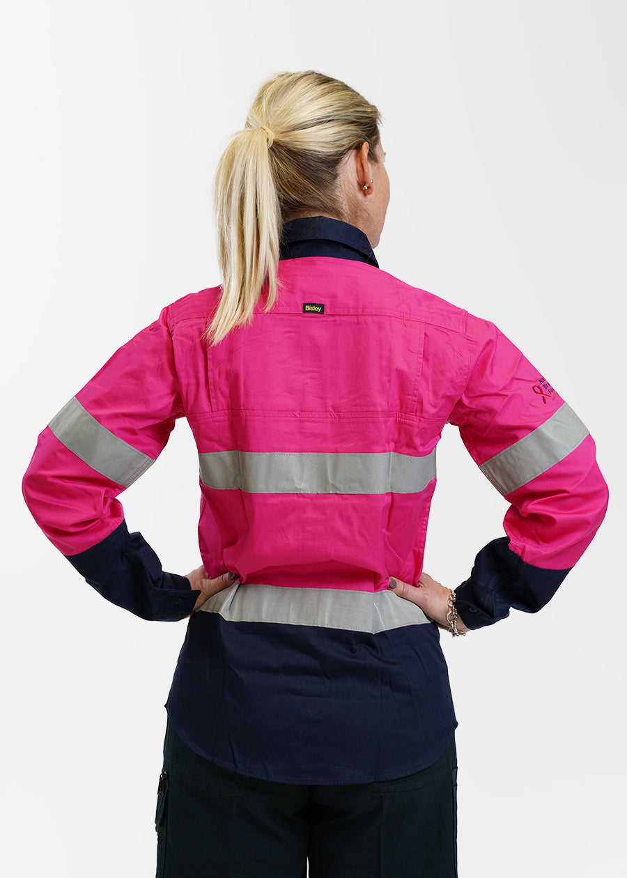 Womens taped hi vis lightweight long sleeve shirt - she wear