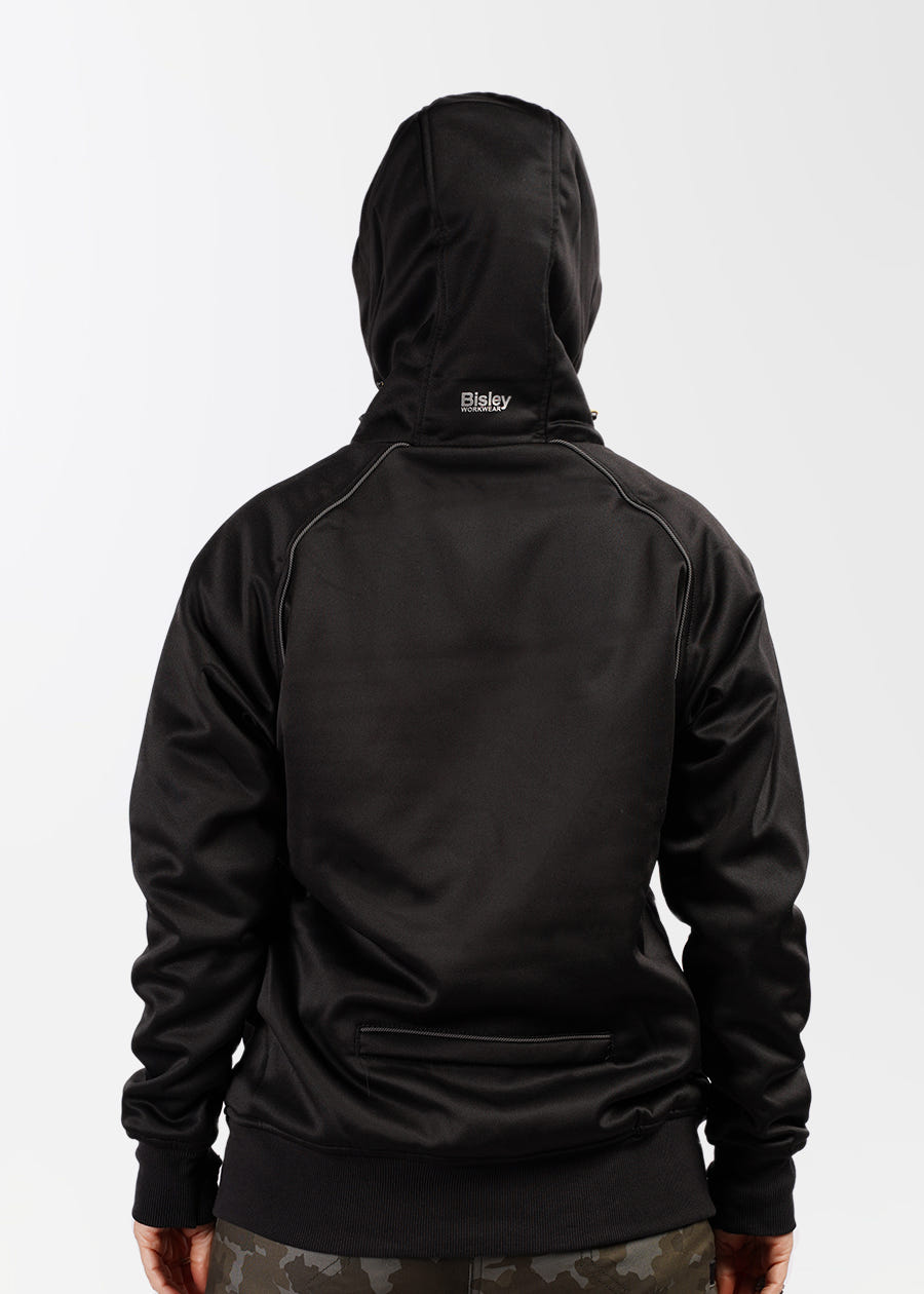 Women's fleece zip front hoodie with sherpa lining - she wear
