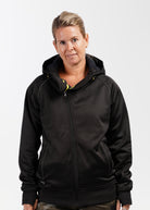 Women's fleece zip front hoodie with sherpa lining - she wear