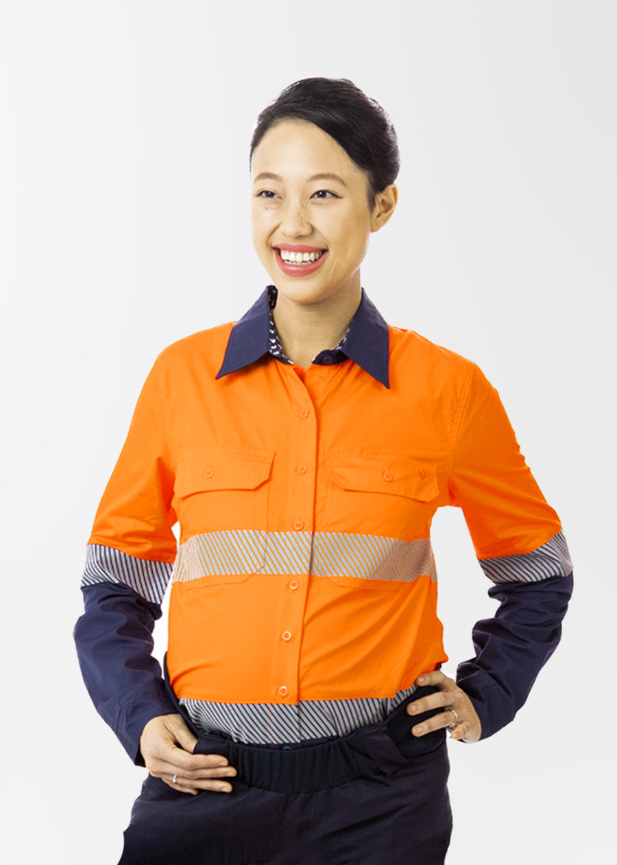 Mae hi vis maternity work shirt - she wear