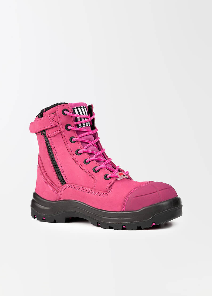 she wear she achieves women's pink  work boots safety