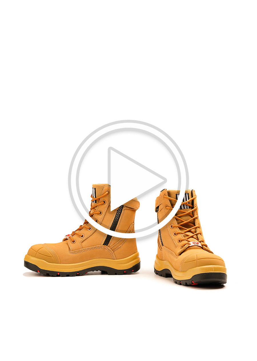 she wear women's safety work boots lace up wheat