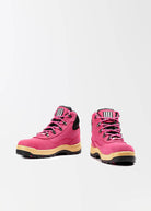 she wear lace up safety boot for women pink steel cap