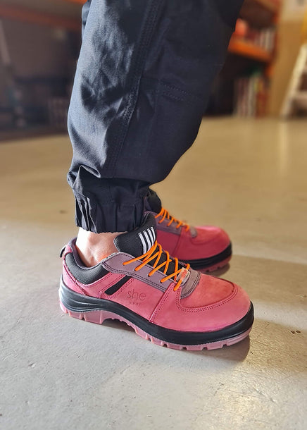 women's safety shoe pink she wear