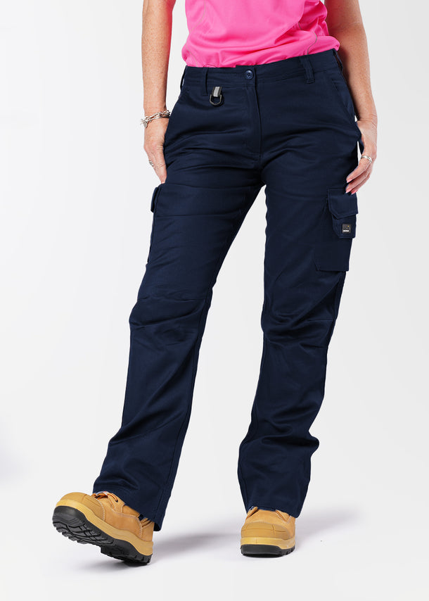 navy cotton work pants for women syzmik she wear